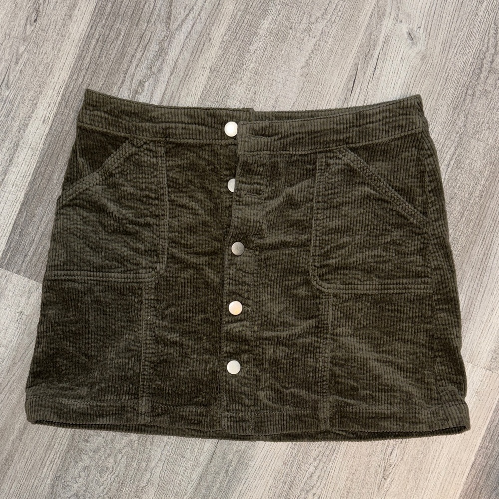 Wild Fable Dark Green Corduroy Mini Skirt